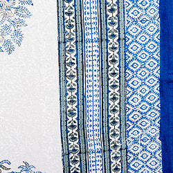 ジャイプル　職人手作り　インド伝統の木版染め更紗マルチクロス〔約220cm×約152cm〕美しい色彩　ボタニカル　テーブルクロス　ベッドカバー　ソファーカバー　パーテーションなどへ - サブ5