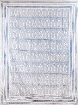 ジャイプル 職人手作り インド伝統の木版染め更紗マルチクロス〔約225cm×約155cm〕美しい色彩 ボタニカル テーブルクロス ベッドカバー ソファーカバー パーテーションなどへ - サブ2