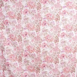 ジャイプル 職人手作り インド伝統の木版染め更紗マルチクロス〔約227cm×約155cm〕美しい色彩 ボタニカル テーブルクロス ベッドカバー ソファーカバー パーテーションなどへ(ID-BDCB-1551)