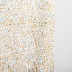 ジャイプル　職人手作り　インド伝統の木版染め更紗マルチクロス〔約220cm×約152cm〕美しい色彩　ボタニカル　テーブルクロス　ベッドカバー　ソファーカバー　パーテーションなどへ - サブ5