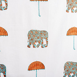 ジャイプル 職人手作り インド伝統の木版染め更紗マルチクロス〔約227cm×約152cm〕美しい色彩 ボタニカル テーブルクロス ベッドカバー ソファーカバー パーテーションなどへ - サブ4