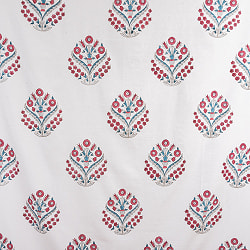 ジャイプル 職人手作り インド伝統の木版染め更紗マルチクロス〔約224cm×約155cm〕美しい色彩 ボタニカル テーブルクロス ベッドカバー ソファーカバー パーテーションなどへ - サブ4