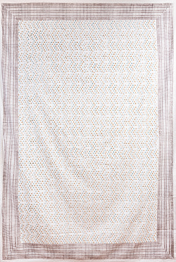 ジャイプル 職人手作り インド伝統の木版染め更紗マルチクロス〔約232cm×約154cm〕美しい色彩 ボタニカル テーブルクロス ベッドカバー ソファーカバー パーテーションなどへ - サブ2