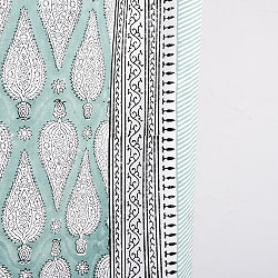 ジャイプル　職人手作り　インド伝統の木版染め更紗マルチクロス〔約225cm×約155cm〕美しい色彩　ボタニカル　テーブルクロス　ベッドカバー　ソファーカバー　パーテーションなどへ - サブ5