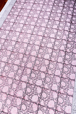 ジャイプル 職人手作り インド伝統の木版染め更紗マルチクロス〔約222cm×約145cm〕美しい色彩 ボタニカル テーブルクロス ベッドカバー ソファーカバー パーテーションなどへ - サブ2