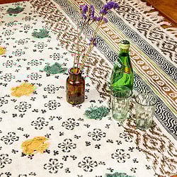 【約170cm x 130cm】ジャイプル 厚手コットンとウッドブロックの大判ラグ インド綿 ダリー - サブ4