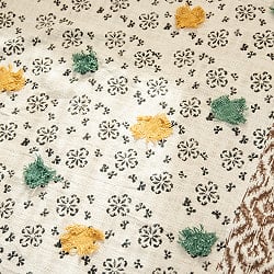 【約170cm x 130cm】ジャイプル 厚手コットンとウッドブロックの大判ラグ インド綿 ダリー - サブ5