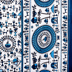 マルチクロス - 先住民ワルリ族のワルリ画〔約215cm×約256cm〕 - サブ5