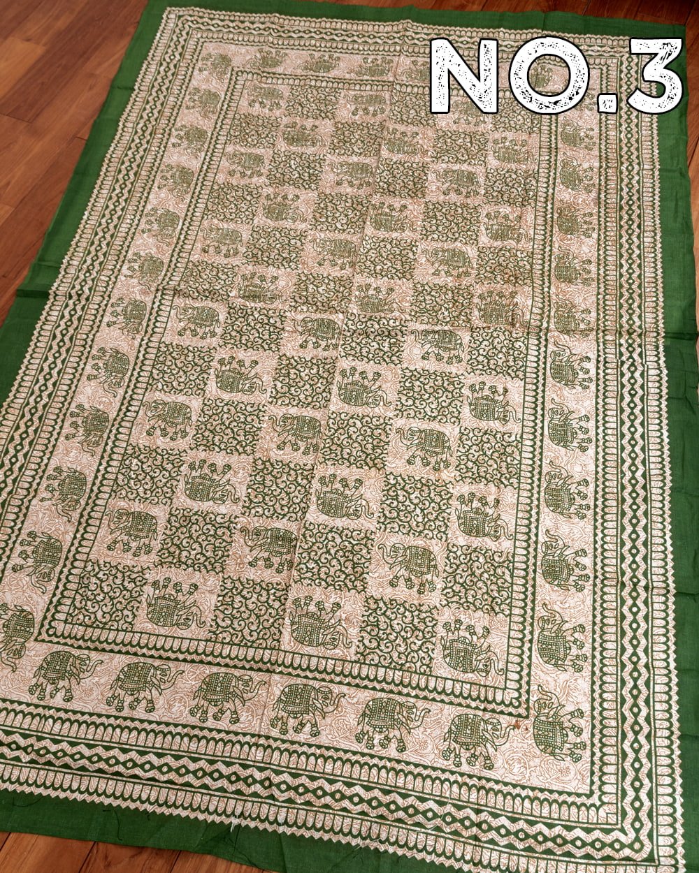 マルチクロス - 唐草エレファント〔約200cm×約140cm〕3枚目の下部説明写真です