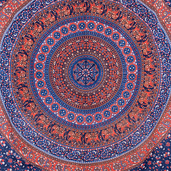 〔各色あり〕マルチクロス　象 マンダラと更紗〔209cm×134cm〕大きな布 - サブ3