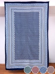 〔各色あり〕マルチクロス インディゴ更紗〔218cm×136cm〕大きな布