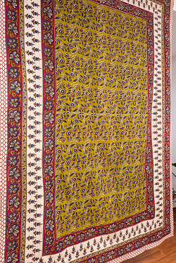 〔各色あり〕マルチクロス　カラムカリ更紗デザイン〔213cm×140cm〕大きな布 - サブ2