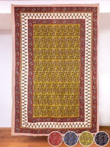 〔各色あり〕マルチクロス　カラムカリ更紗デザイン〔213cm×140cm〕大きな布