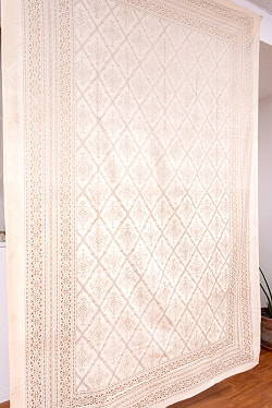 〔各色あり〕マルチクロス 淡く優しいパステルカラー ゴールドラメ 花模様〔215cm×144cm〕大きな布 - サブ2