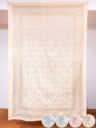 〔各色あり〕マルチクロス 淡く優しいパステルカラー ゴールドラメ 花模様〔215cm×144cm〕大きな布