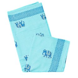 【ウッドブロック】カディコットン風マルチクロス - ミニ象さん（薄ブルー）【220cm×150cm】の商品写真