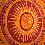 太陽神スーリャ - インド綿バティックマルチクロス（シングル）の商品写真