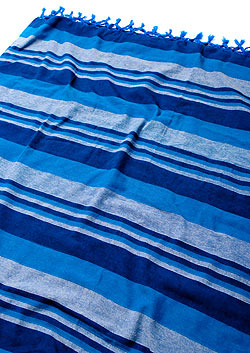 【自由に選べる5個セット】〔235cm×150cm〕カディコットン風マルチクロス - ストライプ柄 - サブ5