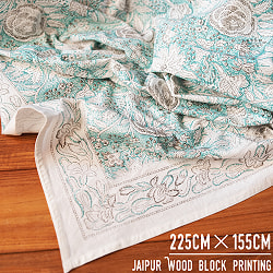【自由に選べる3枚セット】ジャイプル　職人手作り　インド伝統の木版染め更紗マルチクロス　美しい色彩　ボタニカル　テーブルクロス　ベッドカバー　ソファーカバー　パーテーションなどへ - サブ4