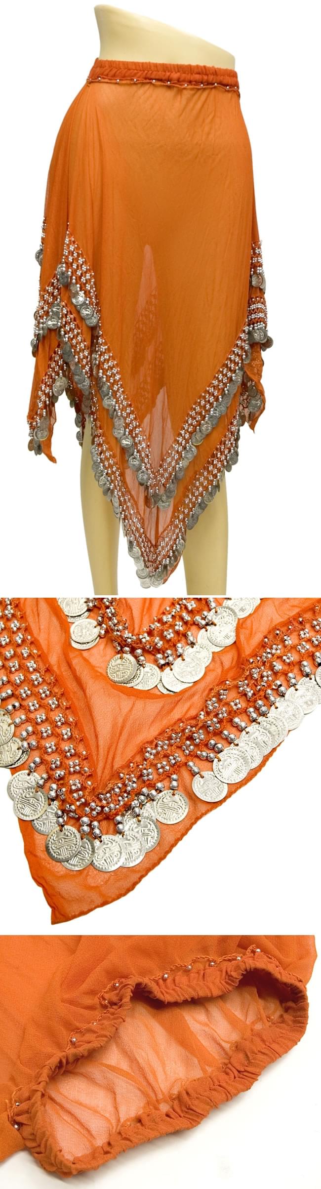 ベリーダンス用のコイン付きシフォンスカート【ゴムタイプ】 の通販 - TIRAKITA.COM