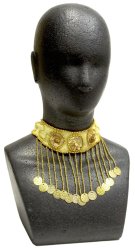 ベリーダンス用装飾チョーカー【ライトイエロー】の商品写真