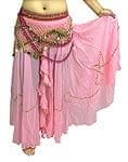 ベリーダンス用スパンコールスカート【ゴムタイプ】 - ピンクの商品写真