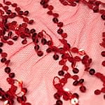 ベリーダンス　スパンコール ヒップスカート - 赤の商品写真