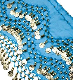 ベリーダンス　ヒップスカーフ 150コイン - 水色 - サブ2