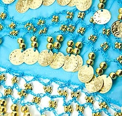 ベリーダンス　ヒップスカーフ 150コイン - 水色 - サブ3