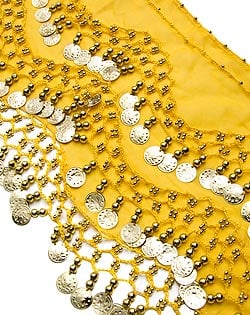 ベリーダンス　ヒップスカーフ 150コイン - 黄色 - サブ2