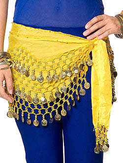 ベリーダンス　ヒップスカーフ 150コイン - 黄色 - サブ5