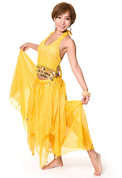 ベリーダンス　コイン付きふんわりシフォンスカート - サブ2