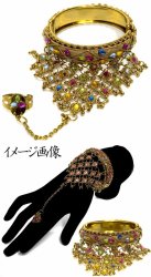 パンジャ付きメタルバングル【ダイアモンドデザイン】の商品写真