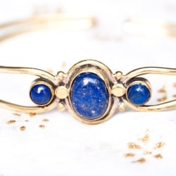 インドの天然石付きメタルバングル - サブ2