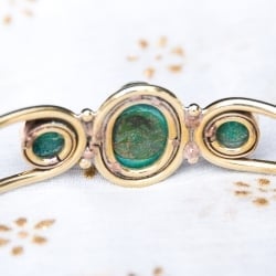 インドの天然石付きメタルバングル - サブ5