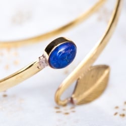 インドの天然石付きメタルバングル - サブ2