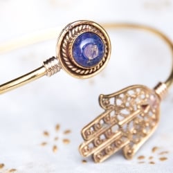 インドの天然石付きメタルバングル - サブ2