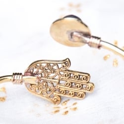 インドの天然石付きメタルバングル - サブ5