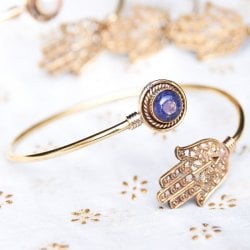 インドの天然石付きメタルバングル(ID-BNGL-658)