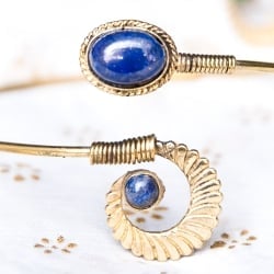 インドの天然石付きメタルバングル - サブ2