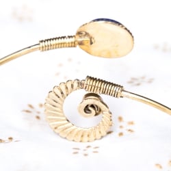 インドの天然石付きメタルバングル - サブ5