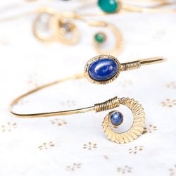 インドの天然石付きメタルバングル(ID-BNGL-661)