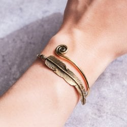 フェザーモチーフのメタルバングル(ID-BNGL-662)
