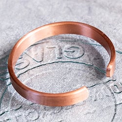 美しいプレーンデザイン　インドの純銅製バングル　アーユルヴェーダやプージャで人気の銅 - サブ5