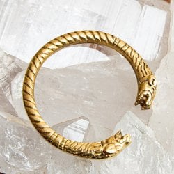 双頭の獅子のバングル ブラス製(ID-BNGL-666)