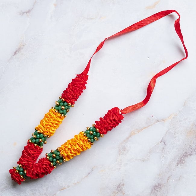 インドの花飾り【マーラー】小 9 - 3：赤×黄色