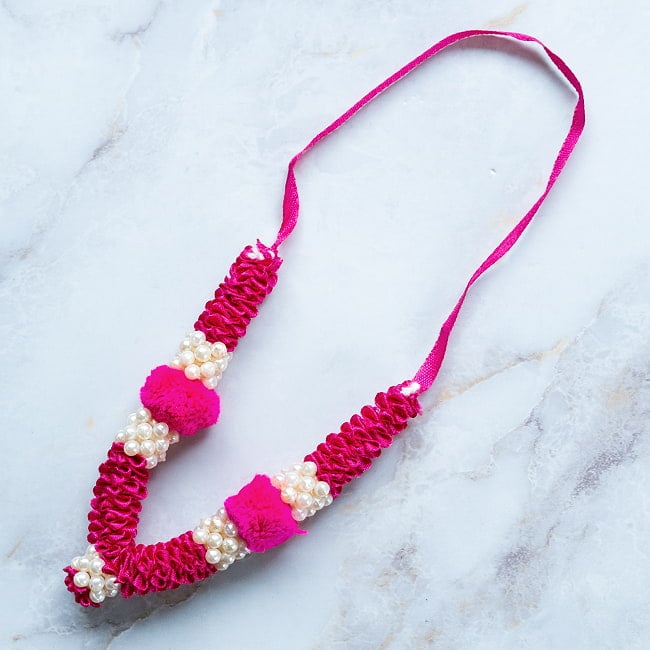 インドの花飾り【マーラー】小 7 - 1：ダークピンク