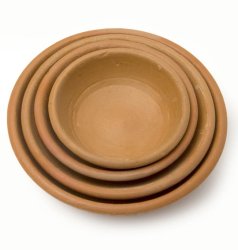 素焼き小皿４個セット　溝無しの商品写真