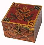 【一点限り】チベットの伝統小物入れ - 虎×シュリーヴァスタ 大[10cm×15cm]の商品写真