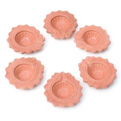 素焼き小皿6個セット　お花の商品写真